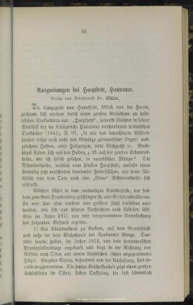 II. Ausgrabungen bei Harpstedt, Hannover