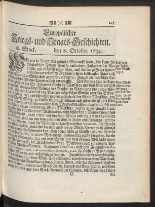 12. Stuck. den 21. October. 1734.
