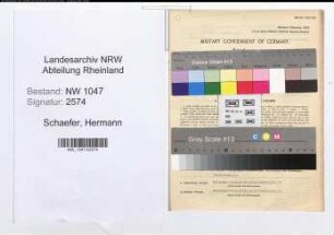 Entnazifizierung Hermann Schaefer , geb. 15.02.1899 (Beamter)