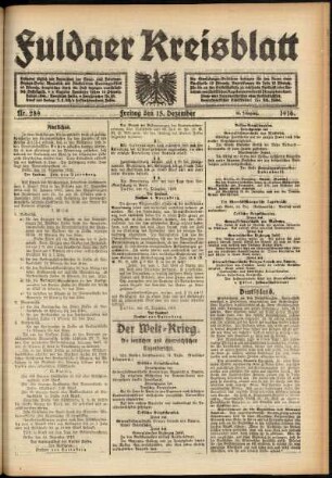 Ausgabe vom Freitag, den 15. Dezember 1916.
