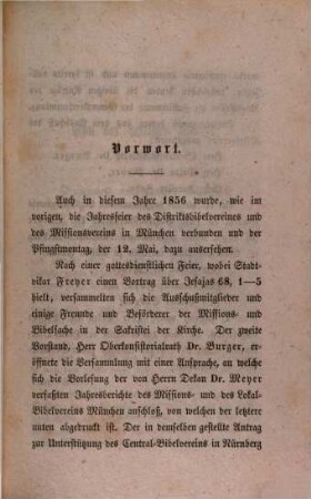 Jahresbericht des Districts-Bibel-Vereins in dem Protestantischen Dekanate München, 1855/56