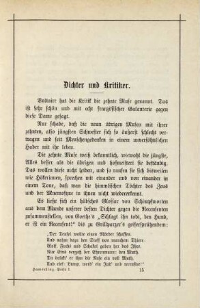 Dichter und Kritiker