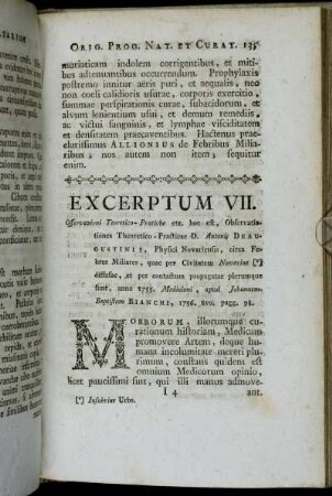 Excerptum VII. Observationes Circa Febres Miliares.