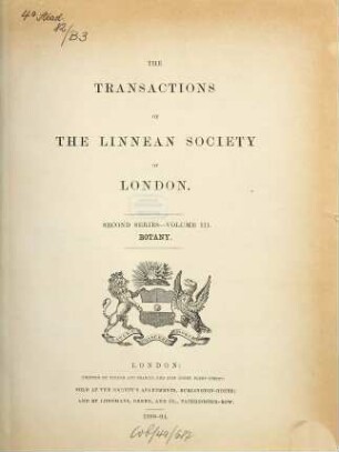 The transactions of the Linnean Society of London. Botany. 3. 1888/94
