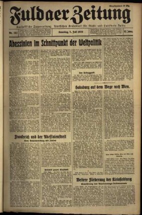 Erste Ausgabe vom Sonntag, den 07. Juli 1935.