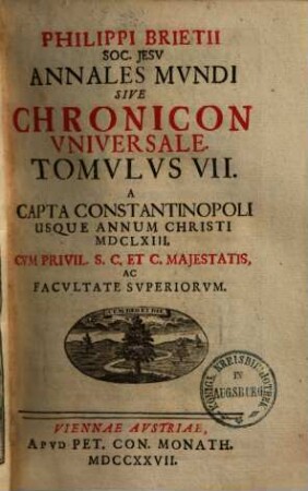 Annales mundi sive Chronicon universale. 7