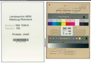 Entnazifizierung Josef Krueper , geb. 23.12.1915 (Buchhaendler)