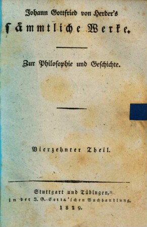 Johann Gottfried von Herders sämmtliche Werke : zur Philosophie und Geschichte, 14. Briefe zu Beförderung der Humanität : nebst einem Anhang