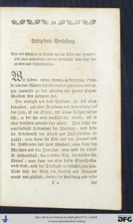 Achtzehnte Vorlesung.