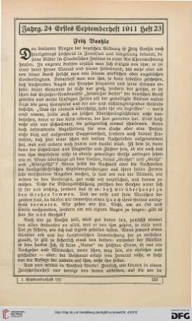 Heft 23 (1. Septemberheft 1911)