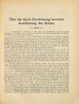 Über die durch Erwärmung bewirkte Ausdehnung der Körper