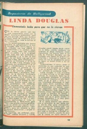 Linda Douglas - demasiado bella para que no la vieran