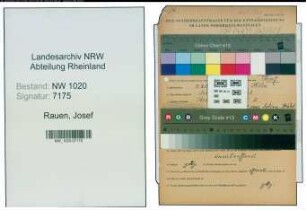 Entnazifizierung Josef Rauen , geb. 09.02.1908 (Koch)