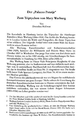 Der "Palazzo Potetje", zum Triptychon von Mary Warburg