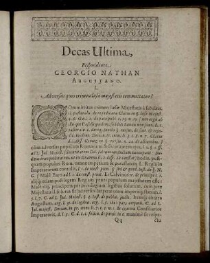 Decas Ultima
