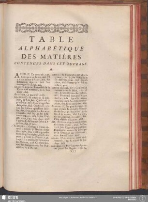 Table Alphabétique Des Matières Contenues Dans Cet Ouvrage