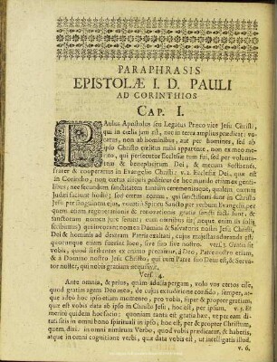 Paraphrasis Epistolae I. D. Pauli Ad Corinthios