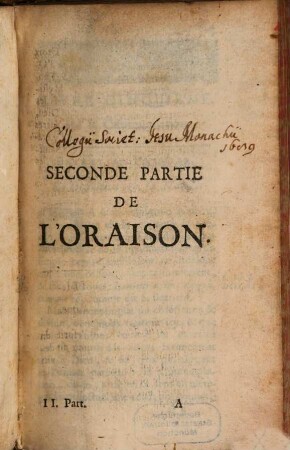 L' homme d'oraison, 2. Part. - 1681