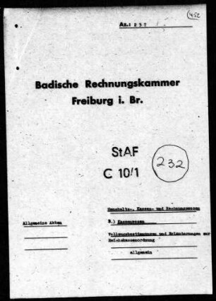Vollzugsbestimmungen und Erläuterungen zur Reichskassenordnung