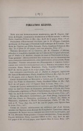 Publications récentes.