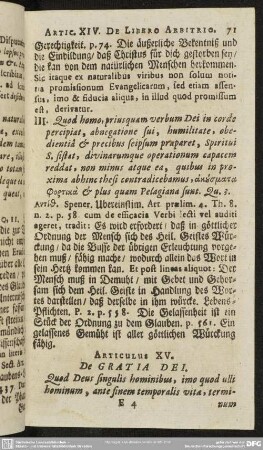 Articulus XV. De Gratia Dei