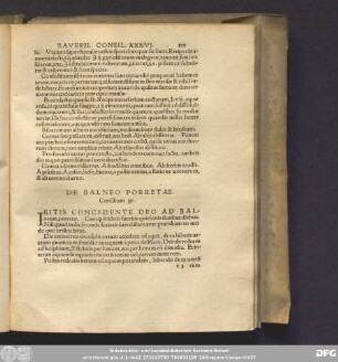 De Balneo Porretae. Consilium 37.