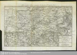 Topographische Reisekarte durch die umliegende Gegend von Dresden