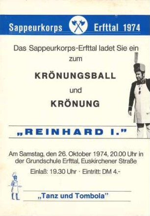 Festplakat Krönungsball Neuss-Erfttal von 1974