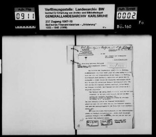 Bloch, Ludwig Israel Mülhausen/Els. früher Freiburg Verwaltung des Vermögens -Fragment-