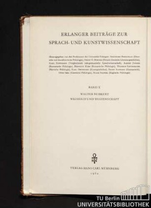 Weisheit und Wissenschaft : Studien zu Pythagoras, Philolaos und Platon