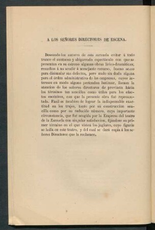 A los señores directores de escena