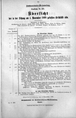No. 19 (410-421) (421), 04. November 1908