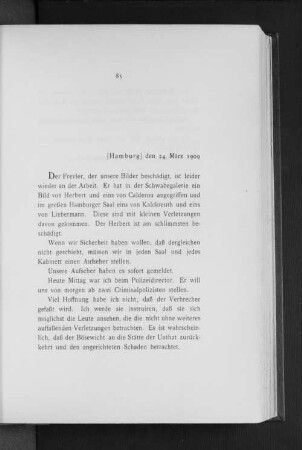 [Hamburg] den 24. März 1909