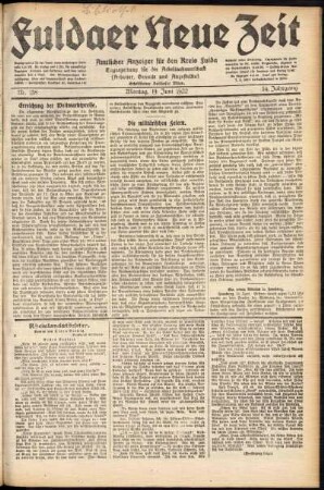 Ausgabe vom Montag, den 19. Juni 1922.