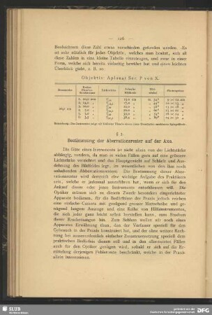 § 3. Bestimmung der Aberrationsrester auf der Axe