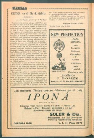 Céltiga en el Día de Galicia : Instantánea - Al culto Director-gerente don D. Rial Seijo