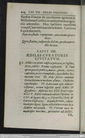 Caput VIII. Aediles Curatores Civitatum