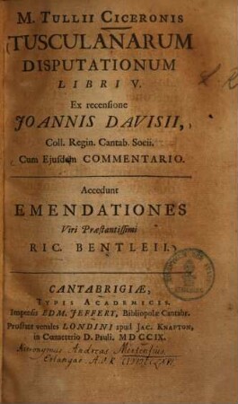 Tusculanarum disputationum libri V