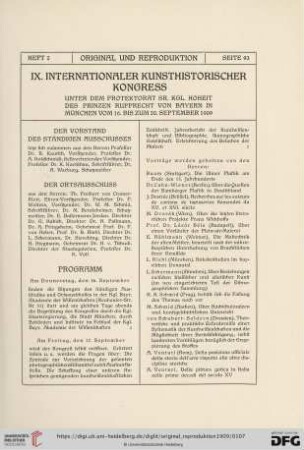 IX. Internationaler Kunsthistorischer Kongress