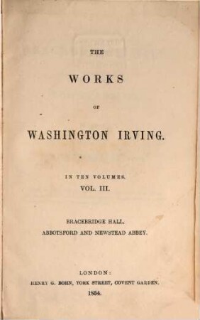 The works of Washington Irving, III