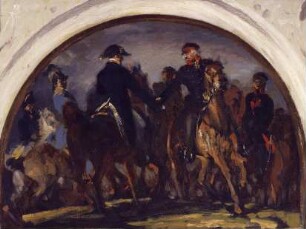 Wellington und Blücher nach der Schlacht bei Belle-Alliance. Ölstudie