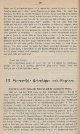 486-491 Litterarische Uebersichten