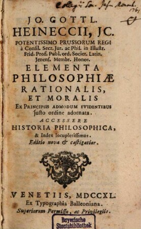 Elementa philosophiae rationalis