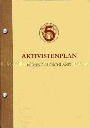 Mappe mit Register für Aktivistenpläne (ohne Inhalt)