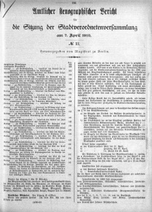 No. 13, 7. April 1910