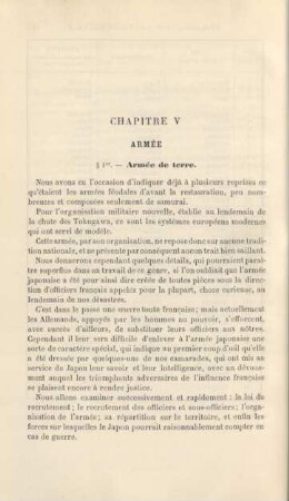 Chapitre V. Armée