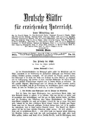 Das Princip der Ethik : im Sinne der Schule Herbarts
