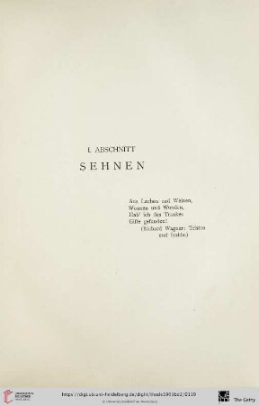 I. Abschnitt: Sehnen