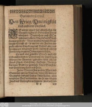 Das vierde Capitel. Von Krieg/ Uneinigkeit und anderm Unglück.