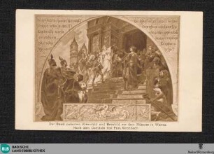 Der Streit zwischen Kriemhild und Brunhild vor dem Münster in Worms : Nach dem Gemälde von Prof. Kirchbach